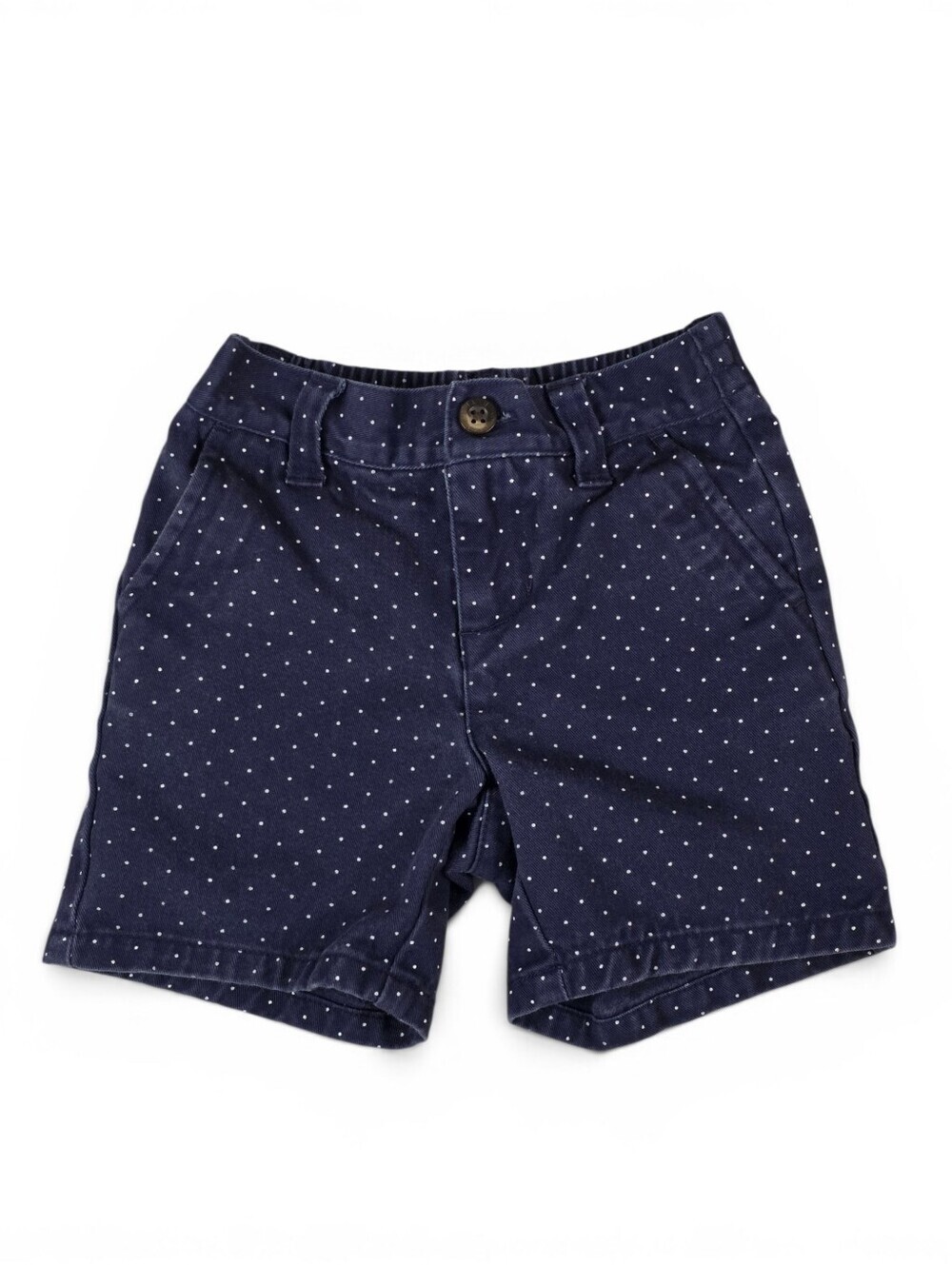 Janie and Jack Boys Polka Dot Navy Cotton Chino Shorts 12-18M Preppy Summer